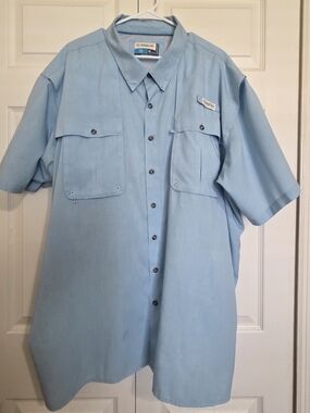 Magellan Outdoors Sky Blue Short-Sleeve Fishing Shirt